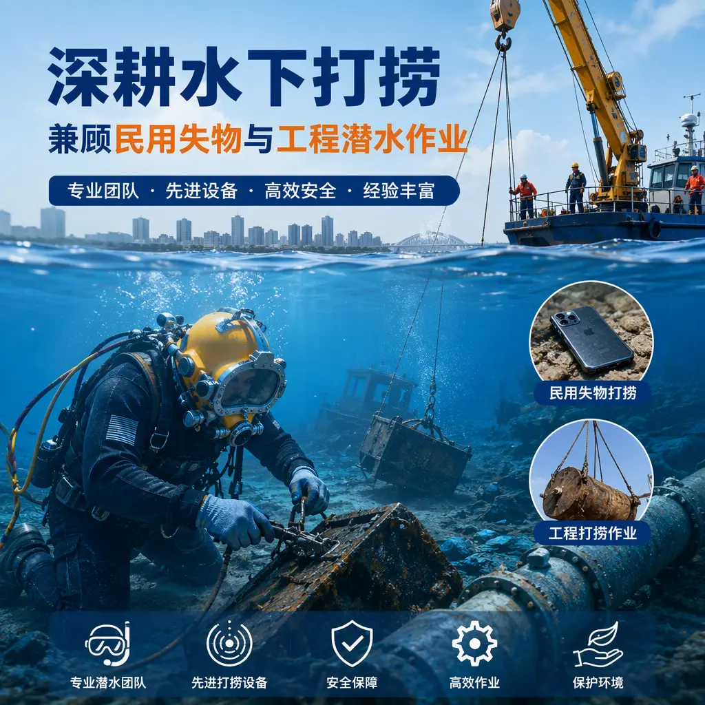 深耕水下打捞，兼顾民用失物与工程潜水作业滦平